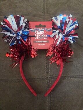 STARS & STRIPES Pom Headband - 4th Of July - FREE